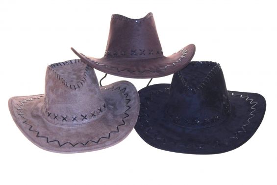 Cowboyhat leatherlook, ass (adults)