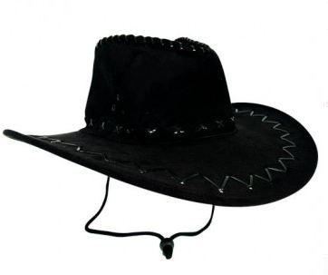 cowboyhoed lederlook zwart