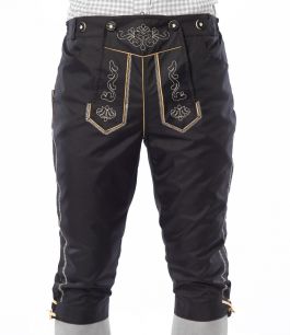 Lederhose Karl (3/4), black, incl suspenders