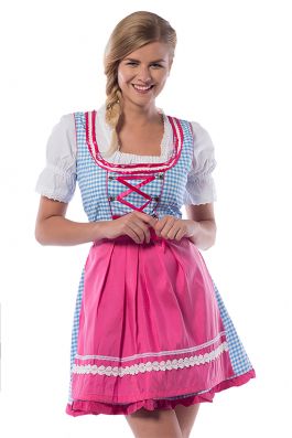 Dirndl Jill Blauw/Roze / L