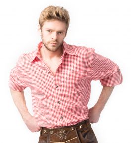 Trachtenshirt Deluxe Polycotton Red