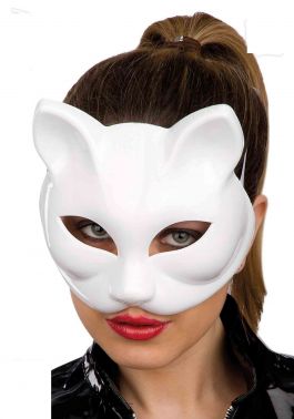White cat mask (hard pvc)
