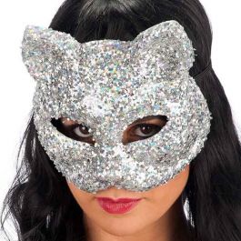 Silver cat pvc glitter mask in pbh