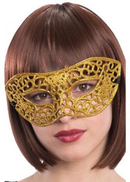 Gold mask w/glitter