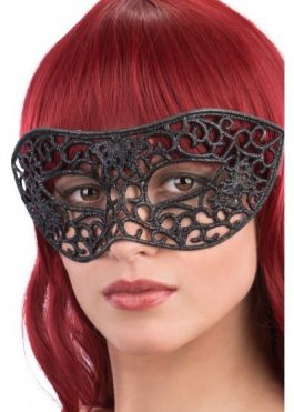 Black mask w/glitter