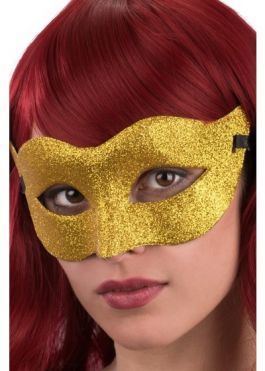 Gold glittered mask