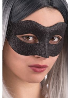 Black glittered mask