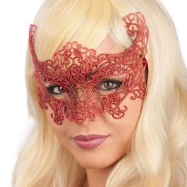 Red Glitter Plastic Mask in pbh