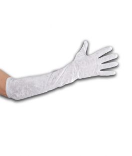 White chenille gloves in pbh