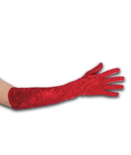 Red chenille gloves in pbh
