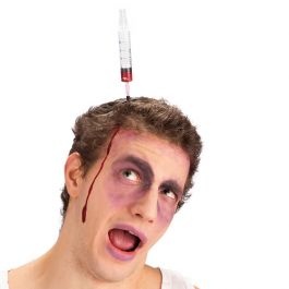Sirynge on headband (blood not included)