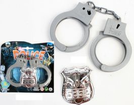Plastic Handcuffs and Badge