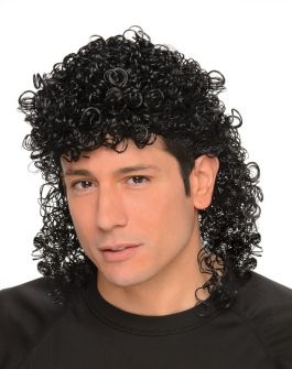 Zwarte Curly Mullett