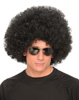 Jumbo Zwarte Afro Pruik