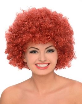 Rode Afro Pruik