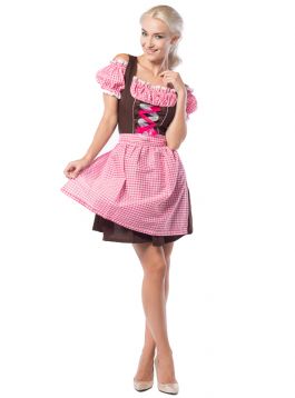 Oktoberfest Dress Anne-Ruth Pink/Brown