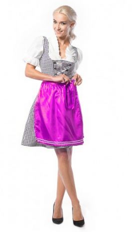 Oktoberfest Dress Birgitt Black Pink/Purple