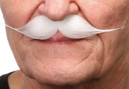 mustache Fred white