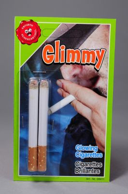 Glowing cigaret on card