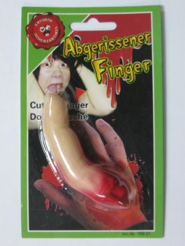 Cut off finger on card