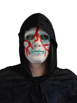 Horror Masker Plastic met licht / One-size