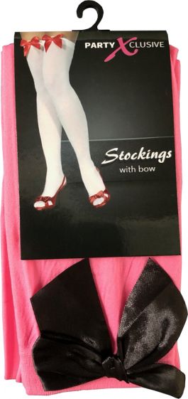Kousen met Strik (Strik: pink/zwart) / One-size