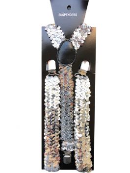 Bretels paillet zilver / One-size