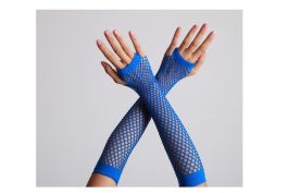 Vingerloze handschoenen lang visnet Blue / One-size
