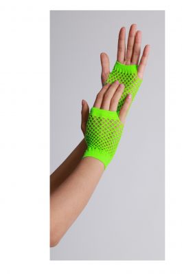 Vingerloze handschoenen kort visnet Neon groen / One-size