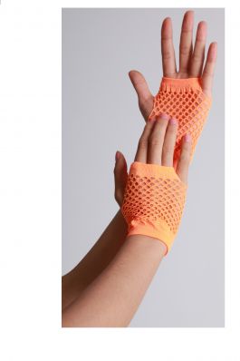 Vingerloze handschoenen kort visnet Neon oranje / One-size