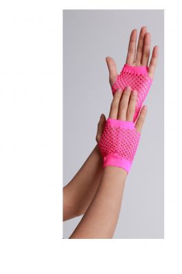 Vingerloze handschoenen kort visnet Neon pink / One-size