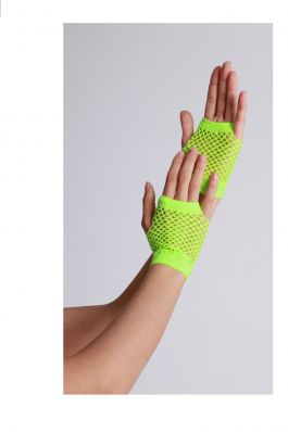Vingerloze handschoenen kort visnet Neon geel / One-size