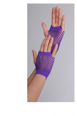 Vingerloze handschoenen kort visnet Purple / One-size