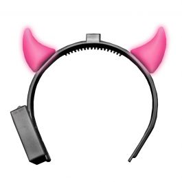 Duivelsdiadeem met licht roze incl batt / One-size