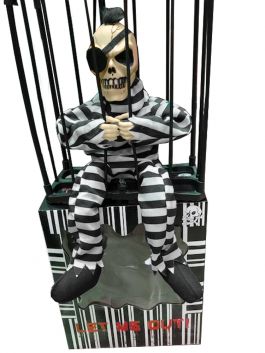Prisoner Pirate in Cage bewegend met licht 35 cm / One-size