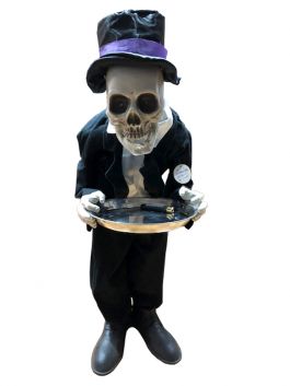 Skeleton Butler, bewegend met licht en geluid 100 cm / One-size