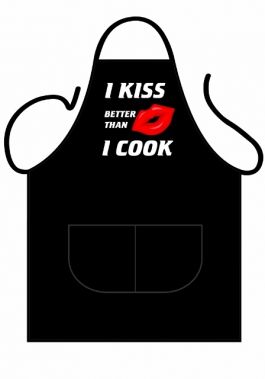 BBQ Schort Deluxe - I kiss beter than I cook / One-size