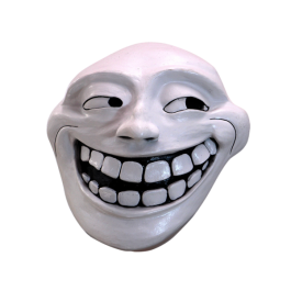 Volledig Hoofdmasker - Trollface / One-size
