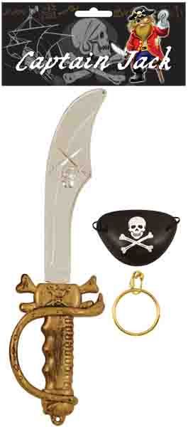 Pirate Sword 37.5CM with eyepatch and earring (child)