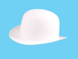 White Felt Bowler Hat (adult)