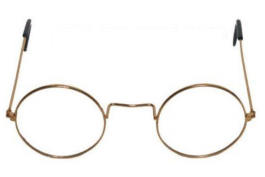 Glasses with Round Gold Frame and Clear Lens