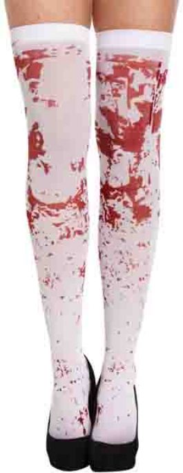 White Hold-up Stockings with Blood