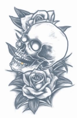Prison Tattoos - Schedel en Rozen