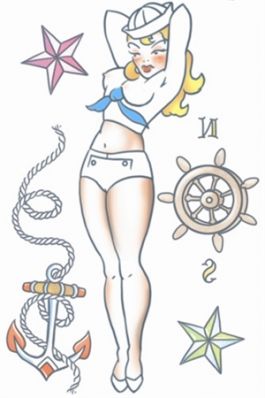 Pin Up Tattoos - Matroos Meisje