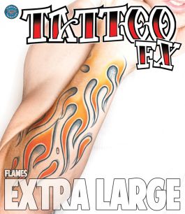 X-Tra Grote Tattoo FX - Vlammen
