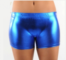 Shiny hot pants blue