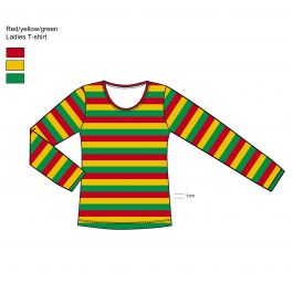 Carnaval Shirt Ladies Long Sleeves (Slim Fit) Red/Yellow/Green