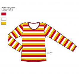 Carnaval Shirt Ladies Long Sleeves (Slim Fit) Red/White/Yellow