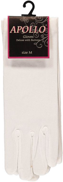 Gloves With Buttons Deluxe White