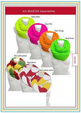 Carnaval Snood Knitted Red/Yellow/Green